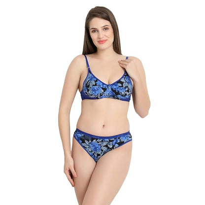 Sufiyana Ámour's Sexy Red and Blue Floral Print Lingerie Set