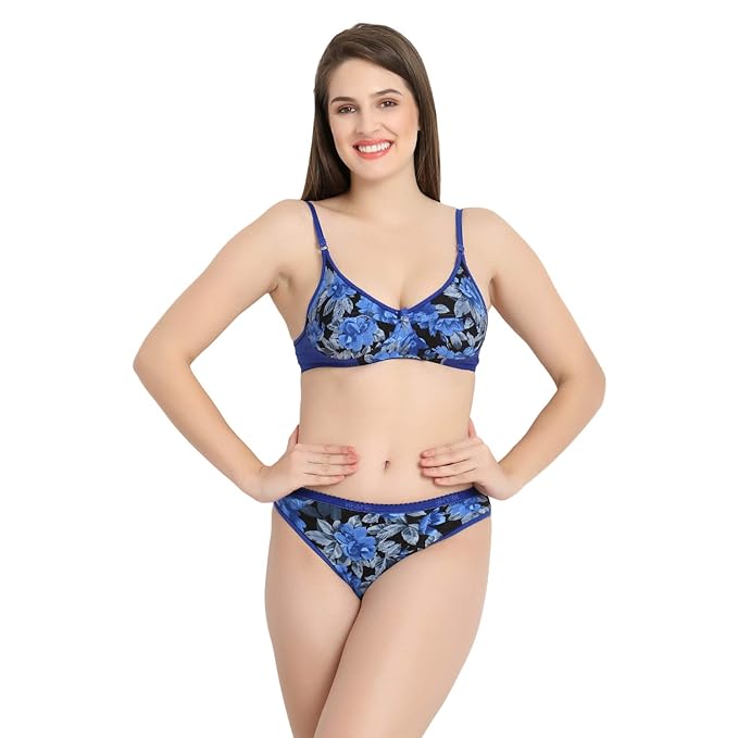 Sufiyana Ámour's Sexy Red and Blue Floral Print Lingerie Set