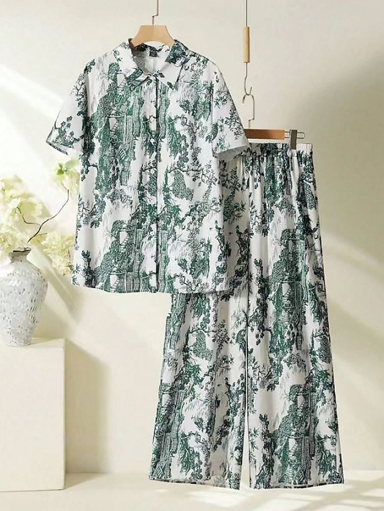 Sufiyana Ámour's Green Scenic Stylish Pant With Top Set For Women