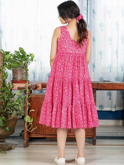 Sufiyana Ámour's Bright Pink Rayon Dress for Females