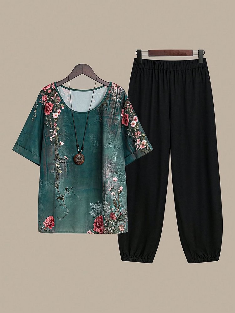 Sufiyana Ámour's White with Multicolored Abstract Stylish Pant With Top Set