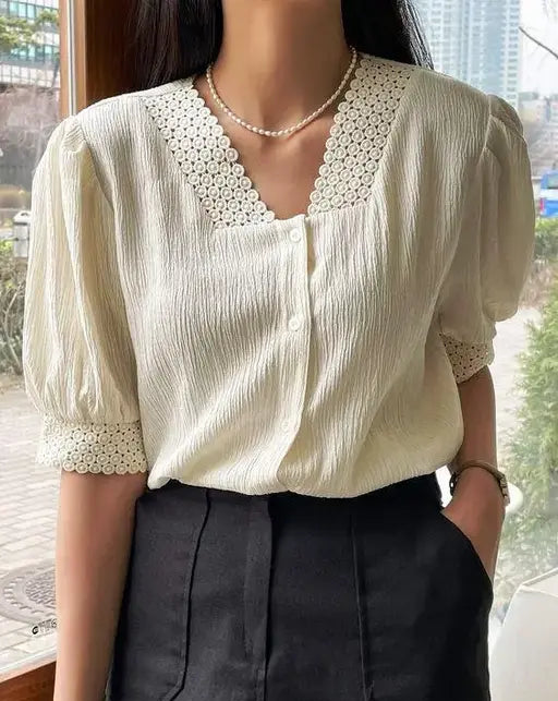 Sufiyana Ámour's Cream Cotton Top for Females
