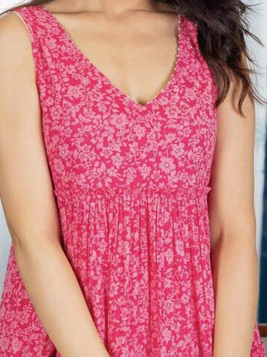 Sufiyana Ámour's Bright Pink Rayon Dress for Females