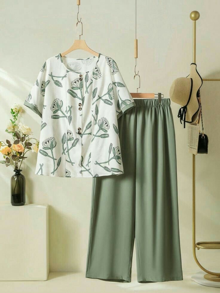 Sufiyana Ámour's Light Green Stylish Pant With Top Set For Women