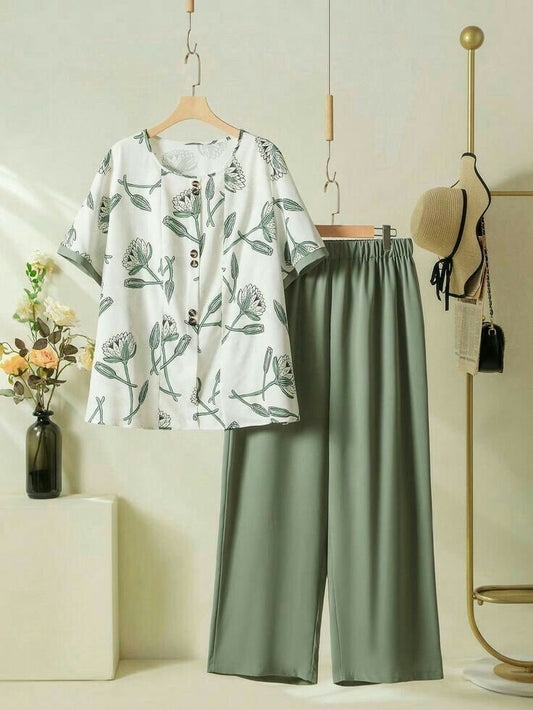 Sufiyana Ámour's Light Green Stylish Pant With Top Set For Women