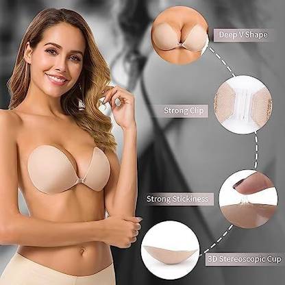 Sufiyana Ámour's Beige Invisible Sexy Adhesive Bra for Females