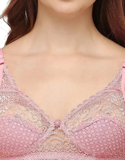 Sufiyana Ámour's Sexy Vibrant Pink Floral Lace Lingerie Set