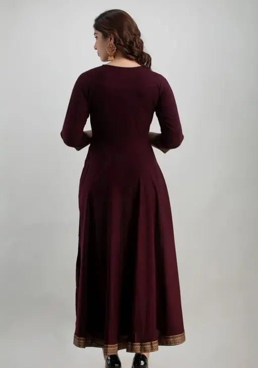 Sufiyana Ámour's Maroon Printed Flared Kurta for Females