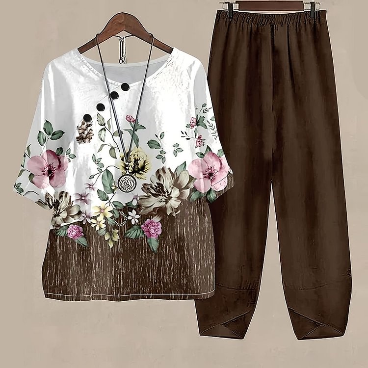 Sufiyana Ámour's Brown Stylish Pant With Top Set For Women