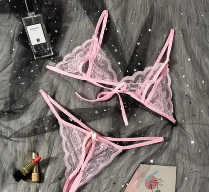 Sufiyana Ámour's Sexy Light Pink Lace Babydoll Lingerie Set