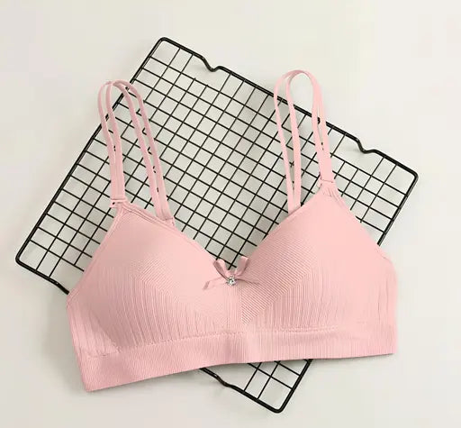 Sufiyana Ámour's Light Peach Ribbed Short Bralette
