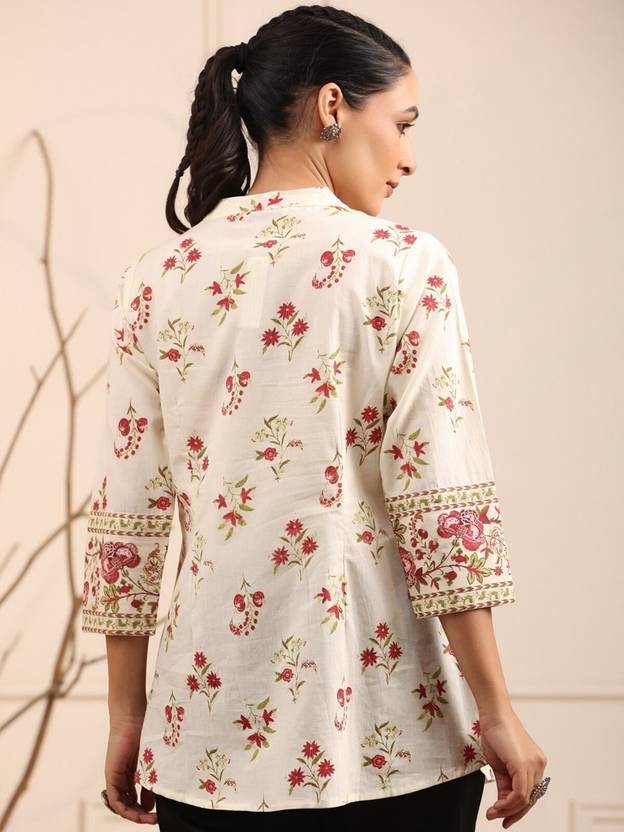 Sufiyana Ámour's White Viscose Rayon Peplum Top for Females