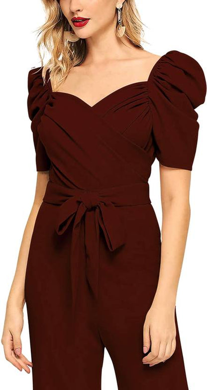 Sufiyana Ámour's Rich Brown Two-Piece Polyester Jumpsuit