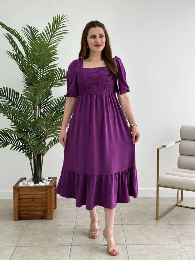 Sufiyana Ámour's Rich Purple Cotton Dress for Females