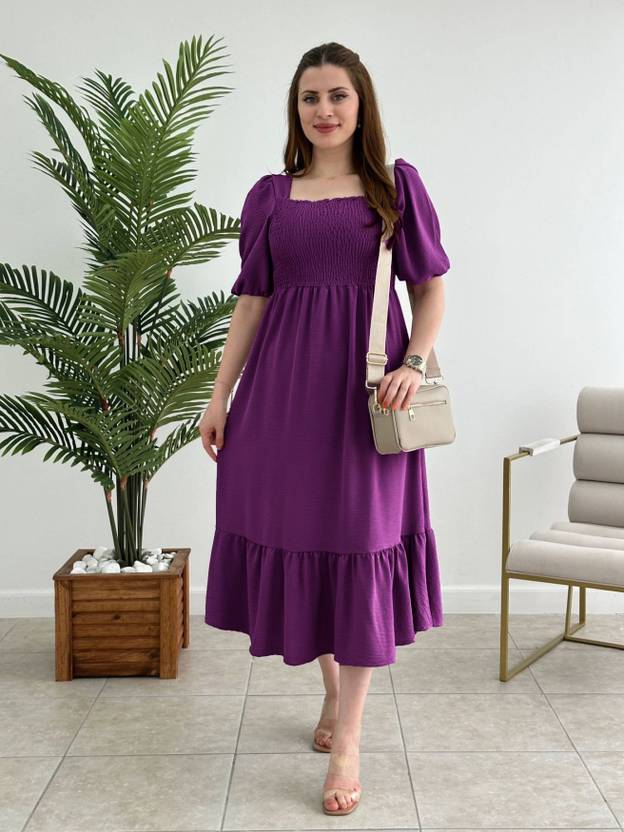Sufiyana Ámour's Rich Purple Cotton Dress for Females