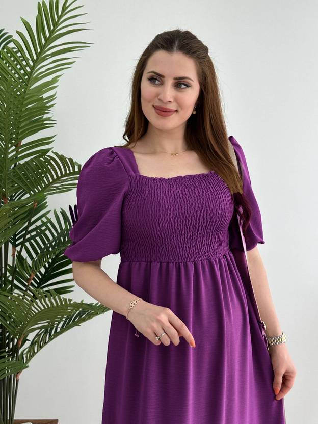 Sufiyana Ámour's Rich Purple Cotton Dress for Females
