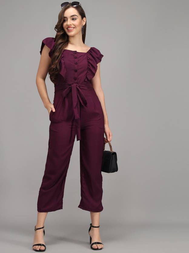 Sufiyana Ámour's Deep Plum Crepe Jumpsuit