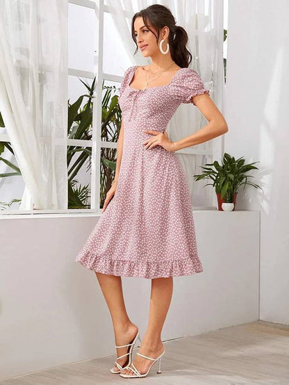 Sufiyana Ámour's Light Pink Polyester Drawstring Dress