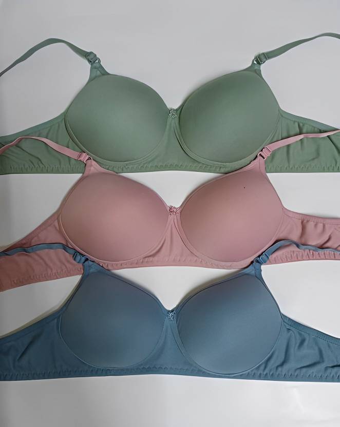 Sufiyana Ámour's Sage Green, Dusty Pink, and Teal Padded Bra Set for Females