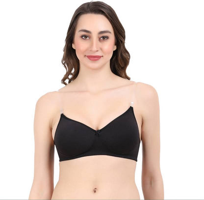 Sufiyana Ámour's Black Cotton Everyday Bra for Females