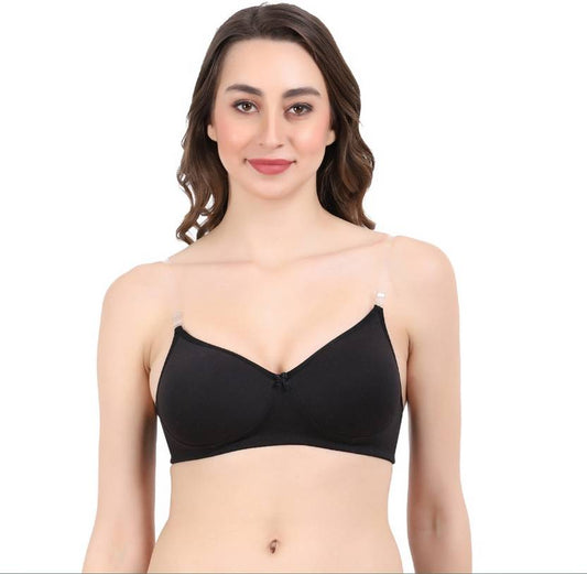 Sufiyana Ámour's Black Cotton Everyday Bra for Females