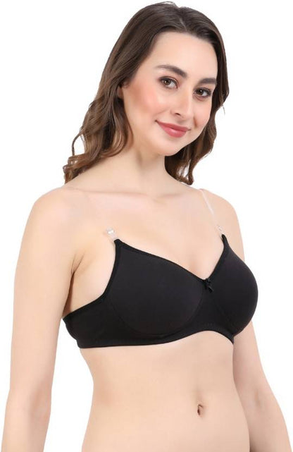 Sufiyana Ámour's Black Cotton Everyday Bra for Females