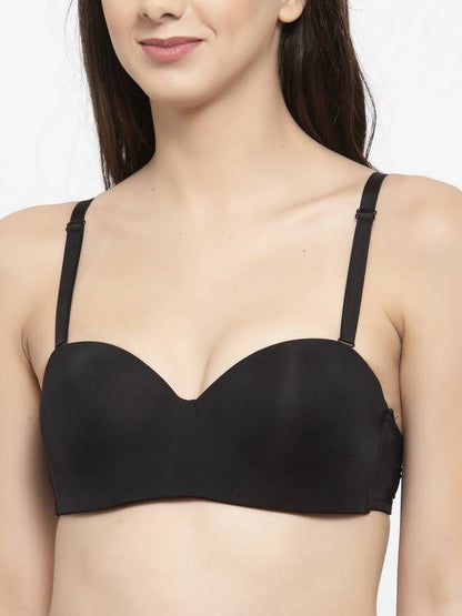 Sufiyana Ámour's Black Polyester Strapless Bra for Females