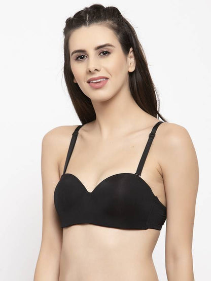 Sufiyana Ámour's Black Polyester Strapless Bra for Females