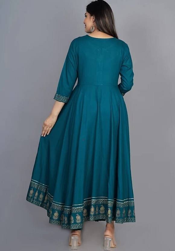 Sufiyana Ámour's Firoji Printed Viscose Rayon Gown Kurta for Females