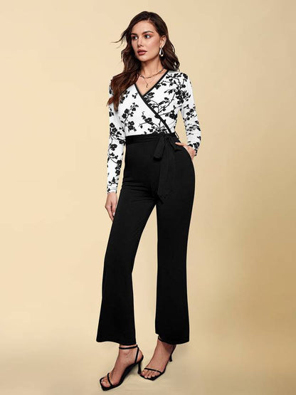 Sufiyana Ámour's Black and White Cotton Blend Jumpsuit