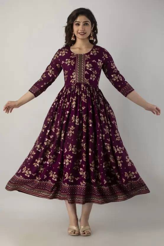 Sufiyana Ámour's Maroon Rayon Gown for Females