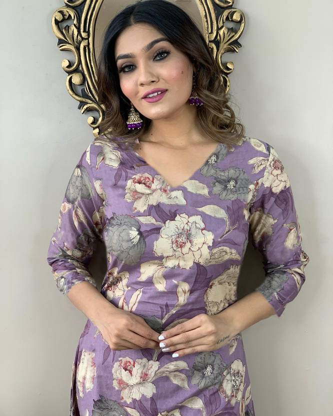 Sufiyana Ámour's Purple Cotton Blend Kurta Set