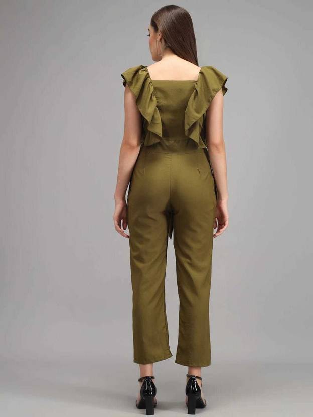 Sufiyana Ámour's Olive Green Poly Crepe Jumpsuit