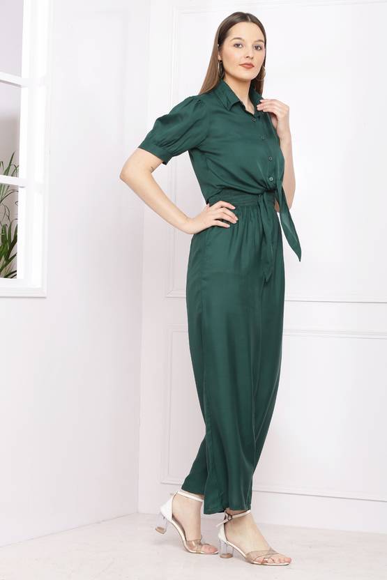 Sufiyana Ámour's Deep Green Crepe Jumpsuit