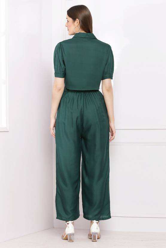 Sufiyana Ámour's Deep Green Crepe Jumpsuit