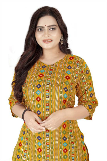 Sufiyana Ámour's Premium Foil Printed A-Line Kurti