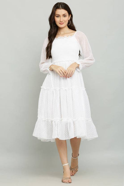Sufiyana Ámour's White Georgette Dress for Females