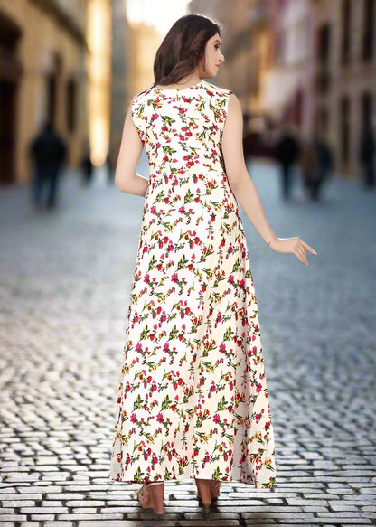 Sufiyana Ámour's White Crepe Maxi Dress for Females