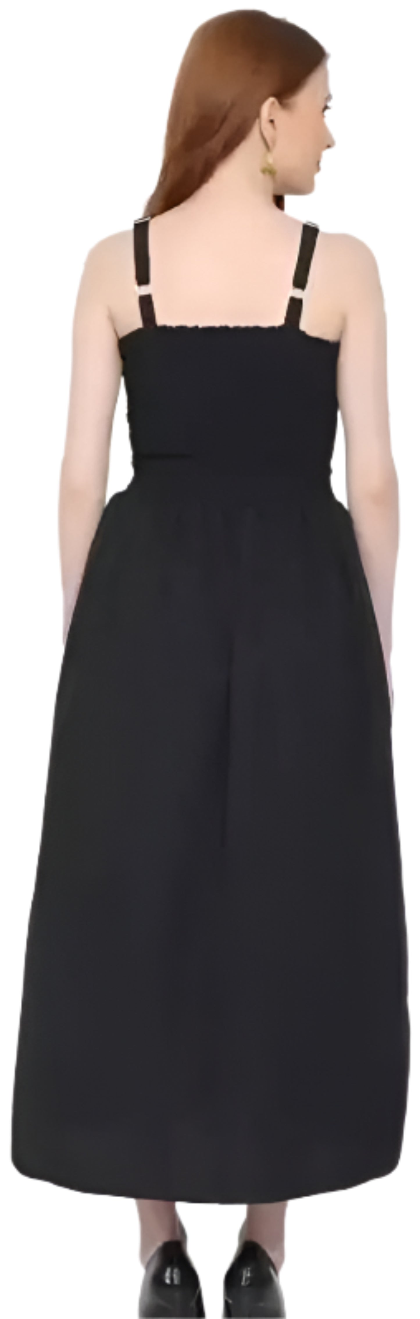 Sufiyana Ámour's Black Midi Dress with White Denim Jacket Set for Women