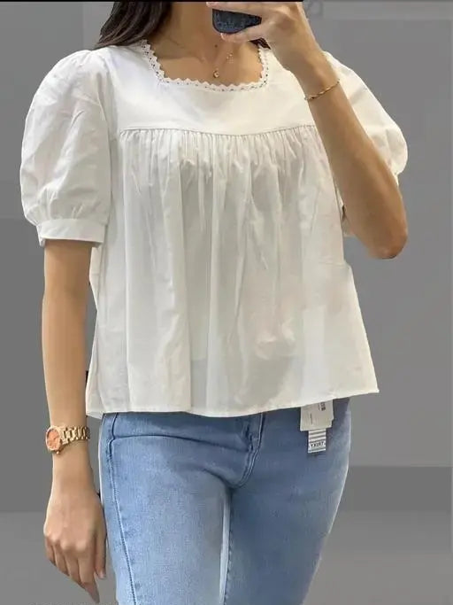 Sufiyana Ámour's White Rayon Top for Females