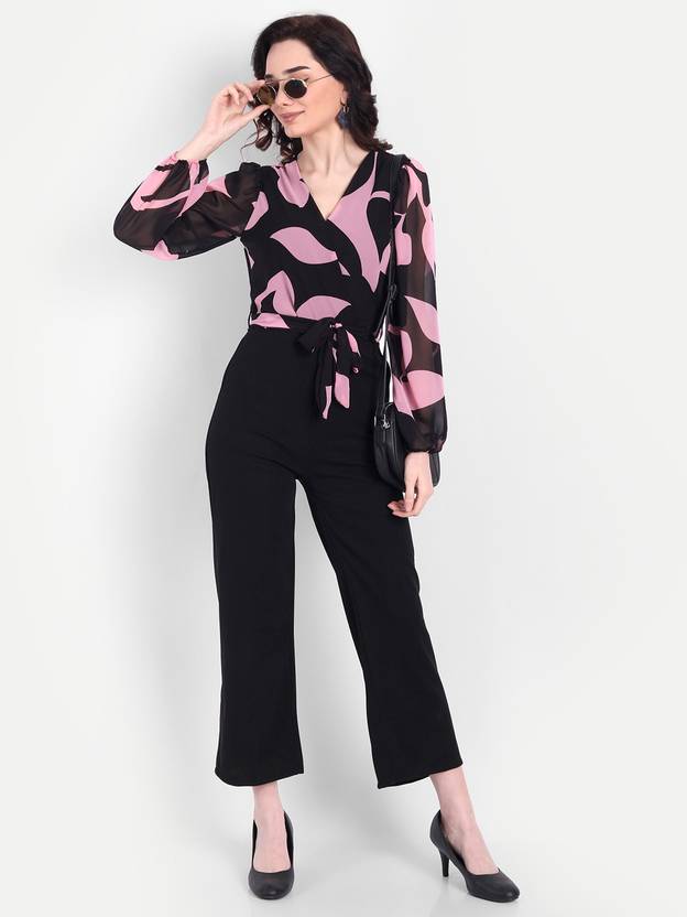 Sufiyana Ámour's Black and Pink Georgette Jumpsuit