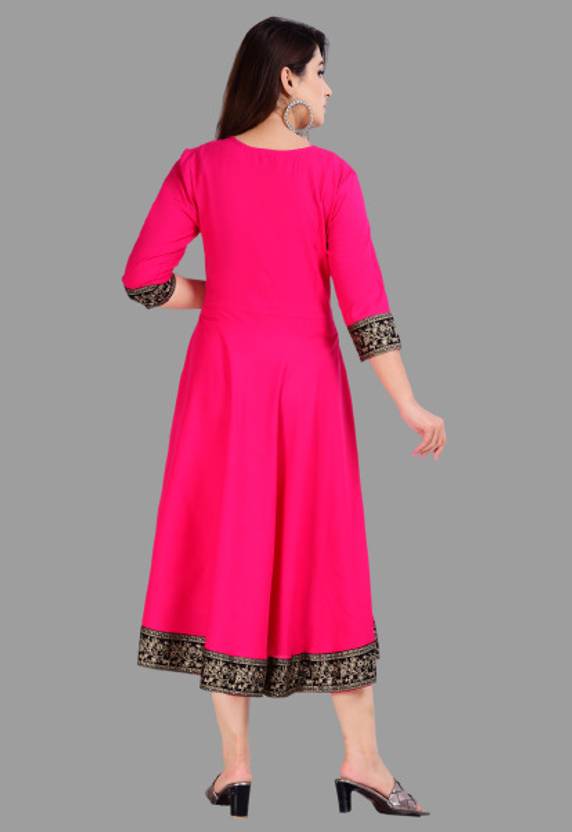 Sufiyana Ámour's Fuchsia Pink Flared Kurta for Females