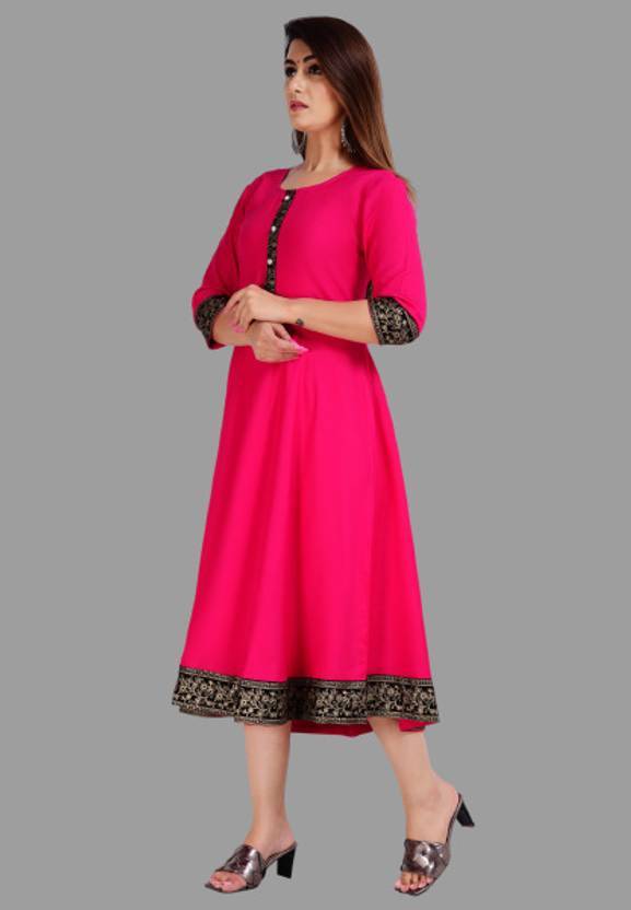 Sufiyana Ámour's Fuchsia Pink Flared Kurta for Females