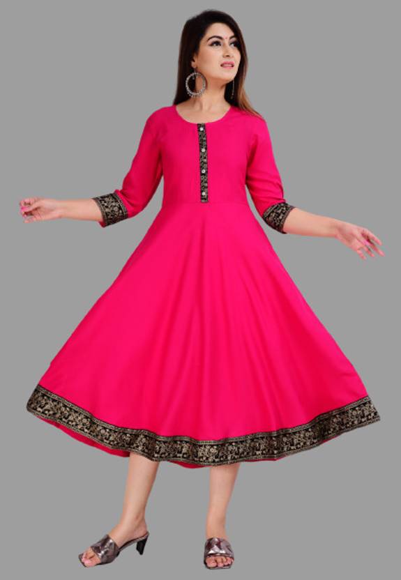 Sufiyana Ámour's Fuchsia Pink Flared Kurta for Females