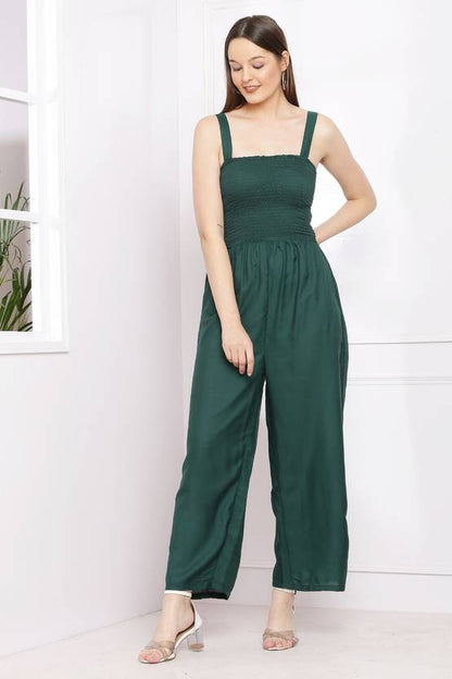 Sufiyana Ámour's Deep Green Crepe Jumpsuit