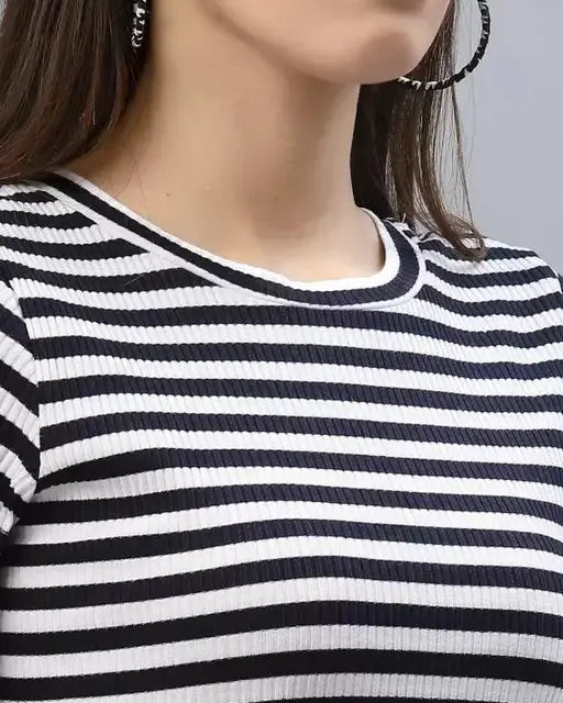 Sufiyana Ámour's Black and White Striped Cotton Dress