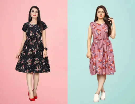 Sufiyana Ámour's Fit and Flare Dress Combo Pack of 2