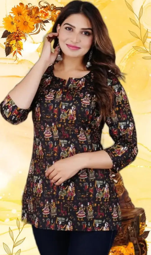 Sufiyana Ámour's Rajasthani Floral Printed Short Kurti