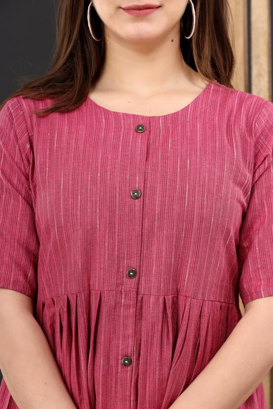 Sufiyana Ámour's Deep Pink Cotton Dress for Females