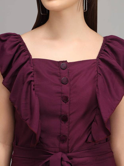 Sufiyana Ámour's Deep Plum Crepe Jumpsuit